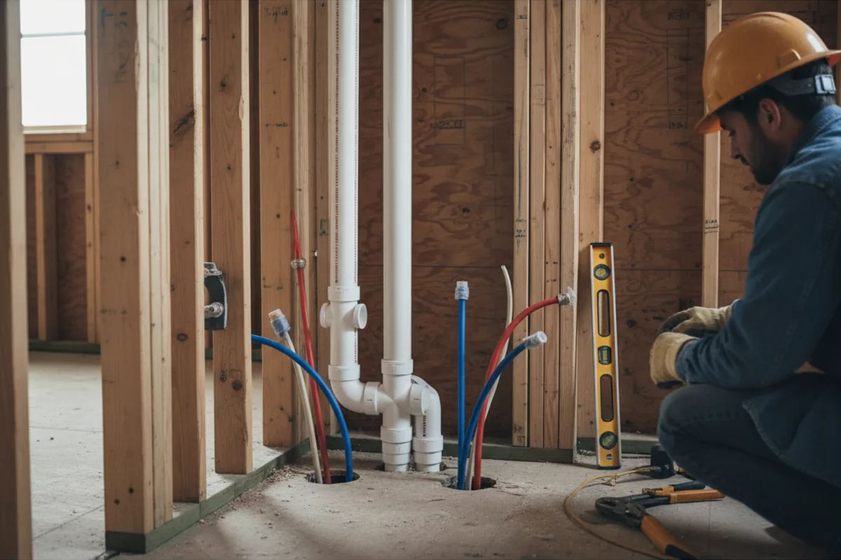 Drain and supply rough-in during Drain Cleaning in Millstone